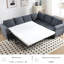 Canapé-lit 6 places gris foncé, canapé modulaire en forme de L, configuration multifonctionnelle, lit confortable, gris, matériau, design, confort agréable
