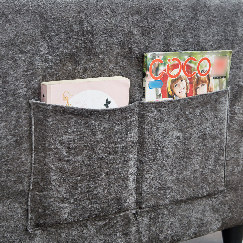 Canapé-lit en chenille convertible avec ports USB, Gris