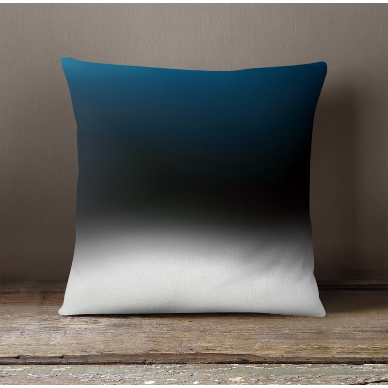 Throw Pillow With Insert, Blue/Black/White Ombre 3, 20"H x 20"W