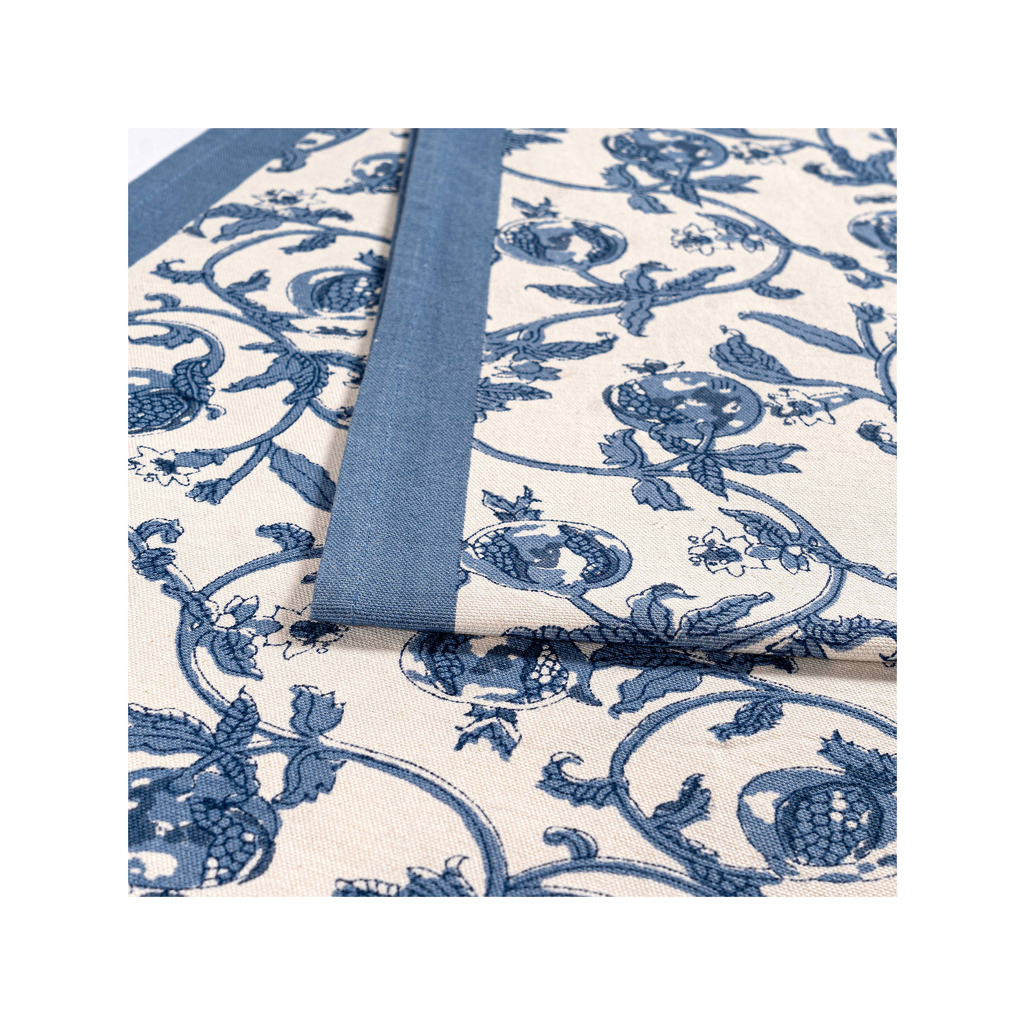 Brona Floral Table Runnner, 90" L x 16" W, Blue