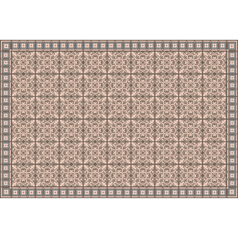 Emmerly Vinyl Machine Printed Area Rug, Rectangle 4'4.4" x 6'6.7"