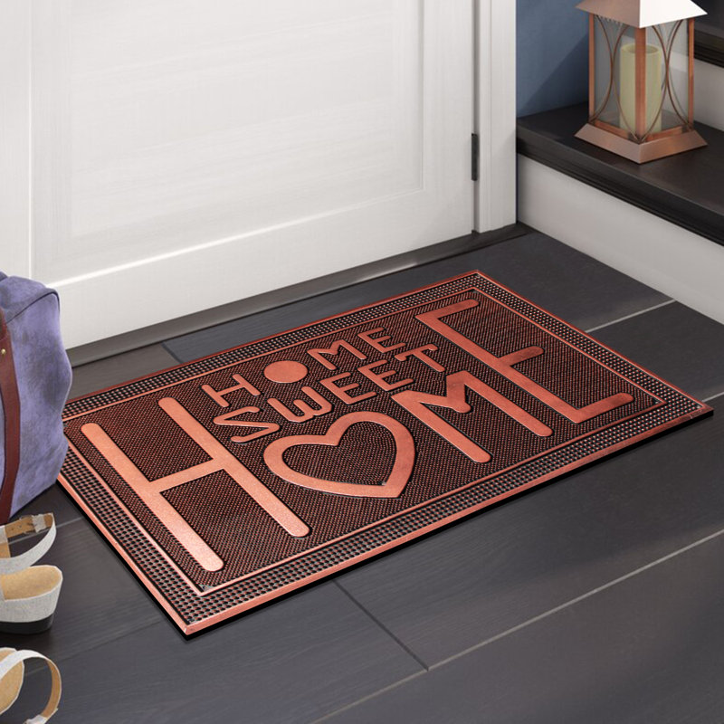 Isebella Sweet Home Rubber Pin Mat Heavy Duty 39 in. x 24 in. Non-Slip Door Mat