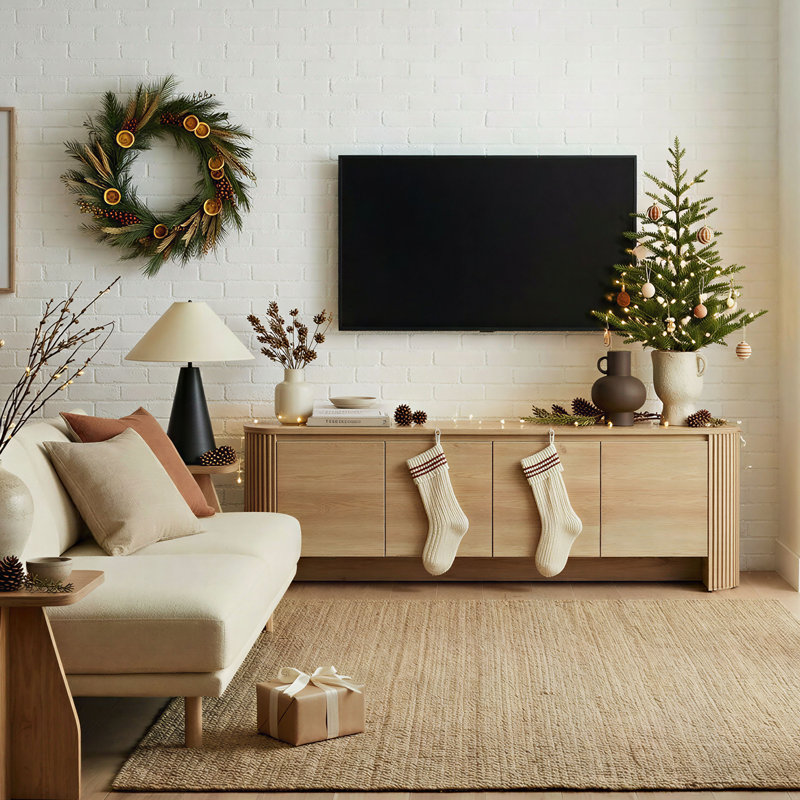 Cove Fluted 70.8" TV Stand for TVs up to 85", Entertainment Center With 4 Storage Cabinets