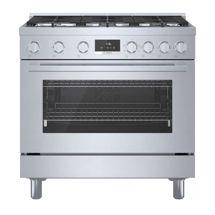 800 Series 36" 3.7 cu. ft. Freestanding Dual Fuel Range with True European Convection