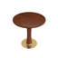 Φ Table de salle à manger ronde rétro en noyer de 80 cm avec base en laiton et bois massif. Table avec pieds en bois et base dorée, table pour 2 personnes pour petit espace