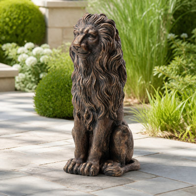 Statue de jardin de lion assis