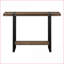 Table basse de style industriel en bois d'aspect bois avec tablette de rangement, pieds en métal noir stables pour le salon