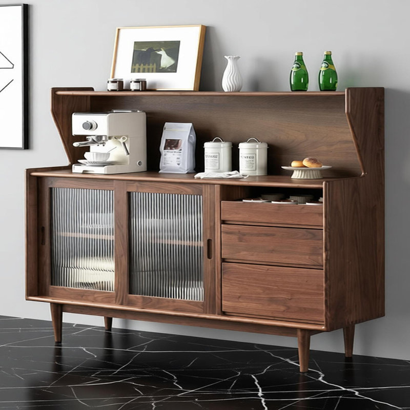 Multi-functional storage solid wood sideboard, 49.61" H x 70.86" W x 15.74" D