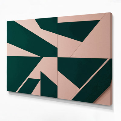 Minimalisme 97, art mural sur toile verte