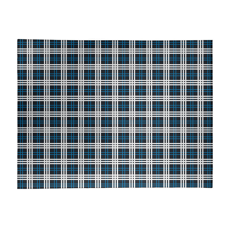 Tapis noir à carreaux, Rectangle 9 pi x 12 pi