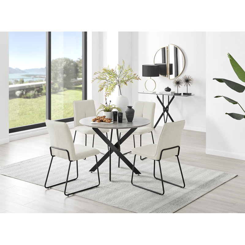 4 - Person Dining Set, 75 x 100 x 100cm, Beige