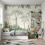 Papier peint rétro avec verdure et faune-1496062030-1496062029