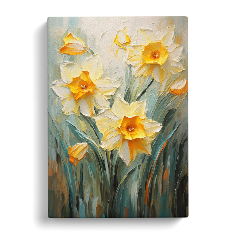Daffodil Flower Impressionism No.2 - Print, 76cm H x 50cm W x 3cm D