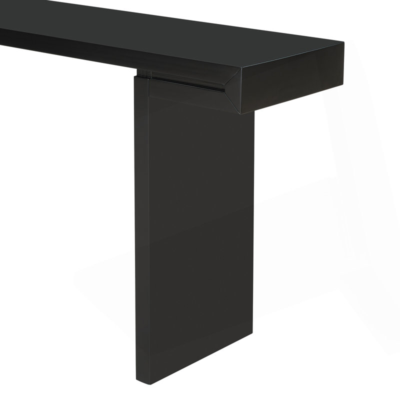 Console de 60 pouces avec lignes géométriques épurées, Noir, Noir