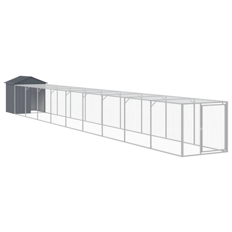 Drayten Chicken Coop with Chicken Run, Anthracite, 48.4'' H x 46.1'' W x 400.4'' D
