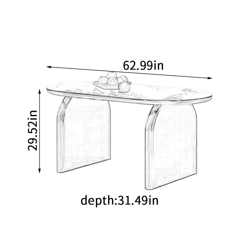 Euthymios, Blanc / Gris, H 29,52 po x L 62,99 po x l 31,49 po