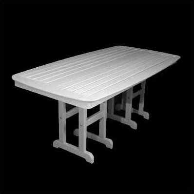 POLYWOOD® Nautical 72" Patio Dining Table, White, 29" H x 71.5" L x 36.75" W