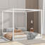 Lit plateforme à baldaquin en bois-114229256-114229257