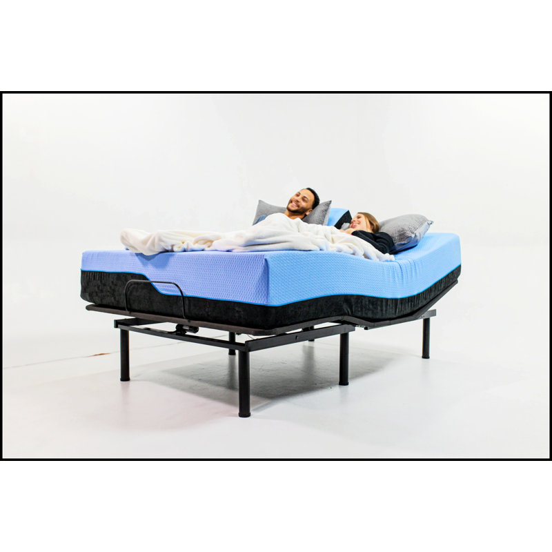 12 Inch Flex Head Memory Foam Hybrid Mattress And Adjustable Base Bundle, Queen