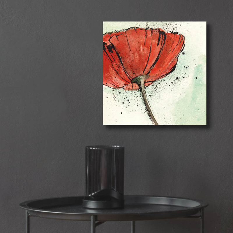 «Not A California Poppy 1» par Chris Paschke, art mural en verre acrylique, H 12 po x l 12 po x P 0,13 po