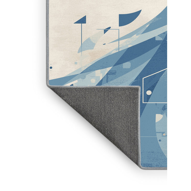 Tapis moelleux moelleux beige moelleux Faune - Reliure bleu ciel, 7 x 9