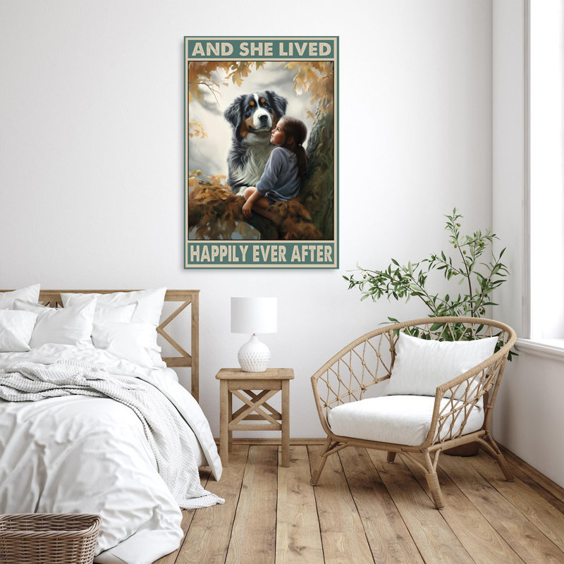 Litha Bernese Dog And She Lived Happily, H 20 po x l 16 po x P 1,25 po