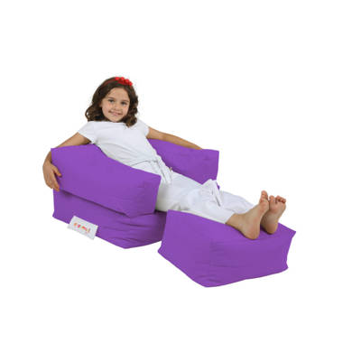 Small Outdoor Friendly Bean Bag Set East Urban Home Fabric: Purple 100% Polyester