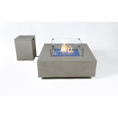 Roraima/Capertree/Uluru 40" Outdoor Sandstone Fire Pit 60,000 BTU - Includes Fire Glass, Lid & PVC Cover