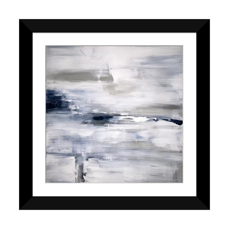 «Shifting Tides I», impression sur toile, Papier d'art encadré noir, Blanc, H 24 po x l 24 po x P 1 po