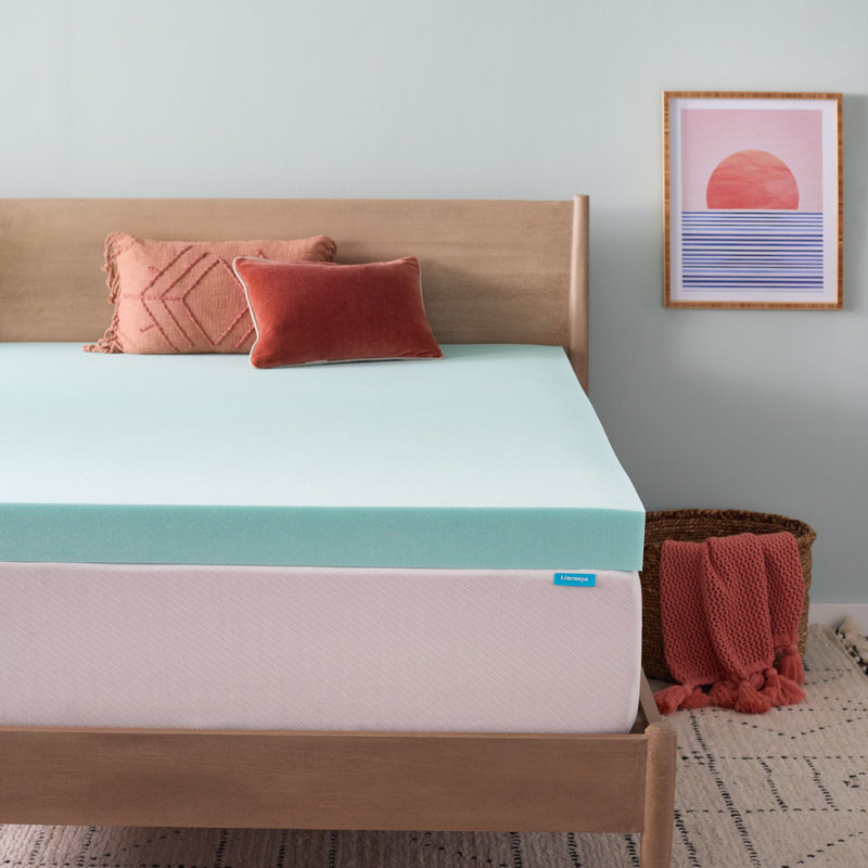  Surmatelas en gel à mémoire de forme et gel vert 4 po - très grand, 4 pouces, Très grand lit