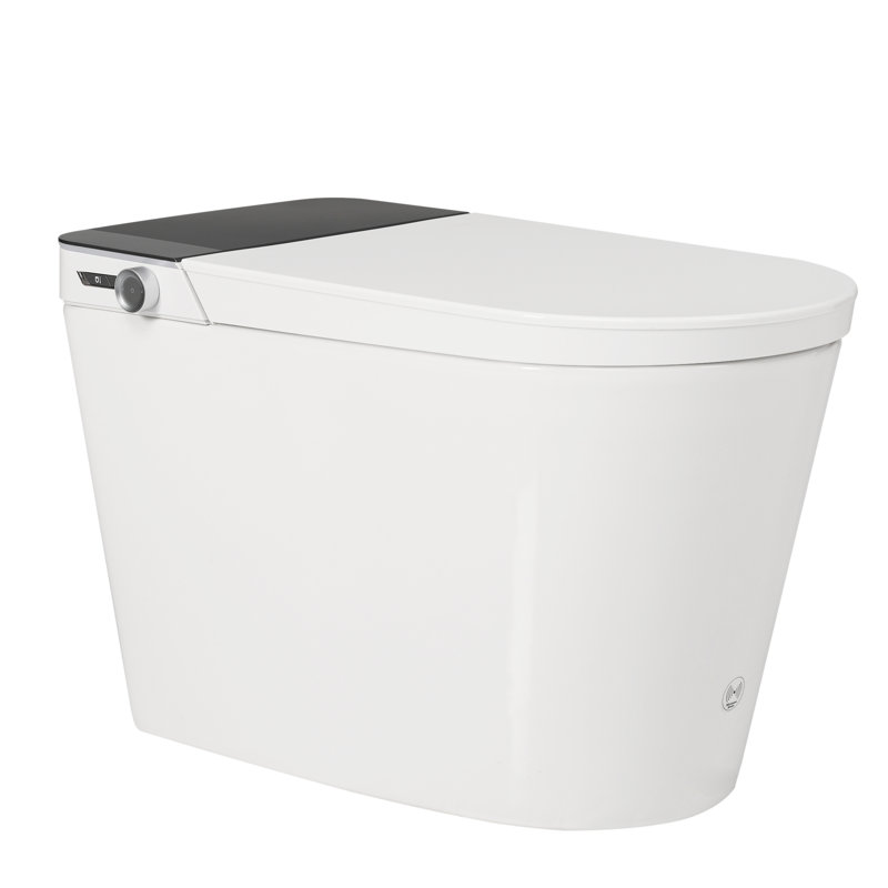Automatic Bidet Toilet, Heated Seat, Warm Water Cleaning And Drying, Foot Sensor Operation, Led Screen, Remote - Controlled, White Appearance. Four Level Radar Sensing, Multiple Washing Modes, 5