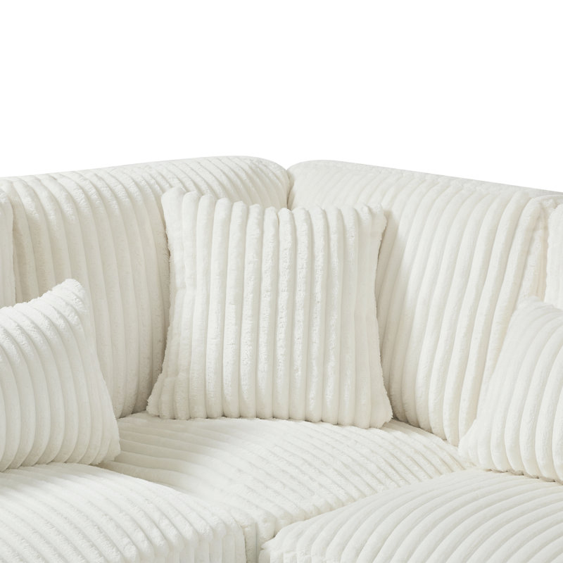 Oversized U-Shaped Corduroy Sectional Sofa with Chaise
