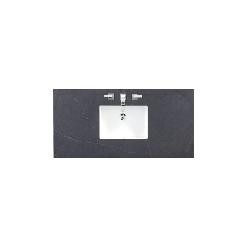 Portland 48'' W Single Vanity, Whitewashed Walnut, Charcoal Soapstone, Widespread