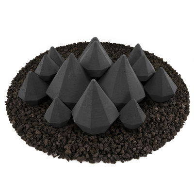 13 Piece Ceramic Diamonds Fire Pit Set
