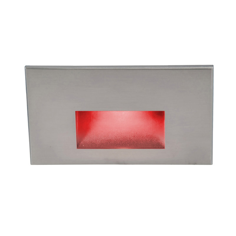 LEDme Integrated LED Metal Step Light, Red, Stainless Steel