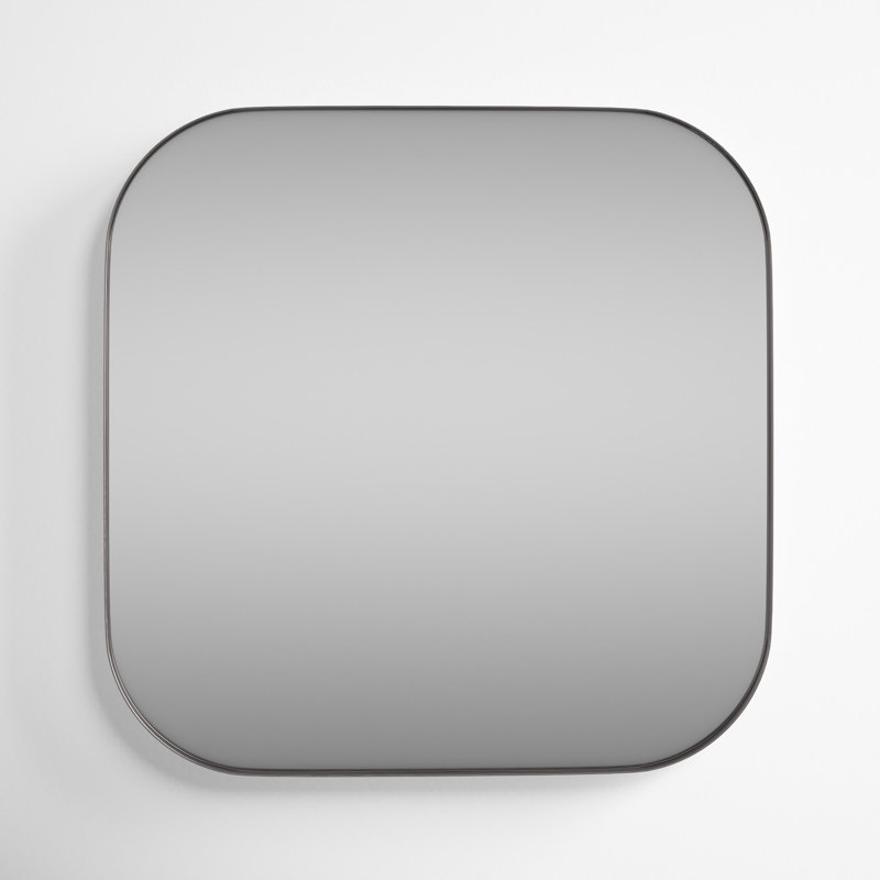 Slade Metal Flat Mirror, 24" x 24", Silver