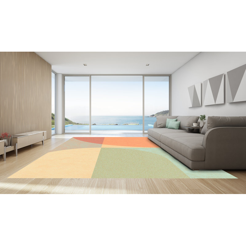 Burtt Vinyl Machine Printed Area Rug, Rectangle 5'3" x 7'10.5"