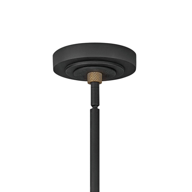 Luminaire suspendu en forme de dôme à 1 lumière Bertram, Noir texturé, H 41,5 po x L 16 po x P 16 po