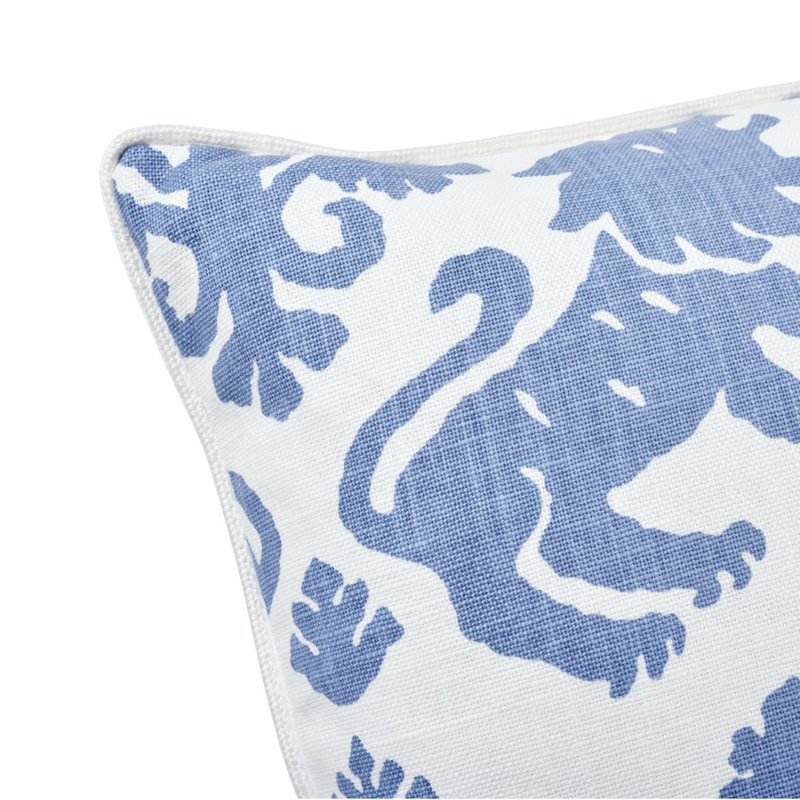 Regalia Pillow, Blue/White, 18" x 18"