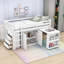 Lit mezzanine simple avec armoires de rangement, bureau et dispositifs de sécurité-1184576639
