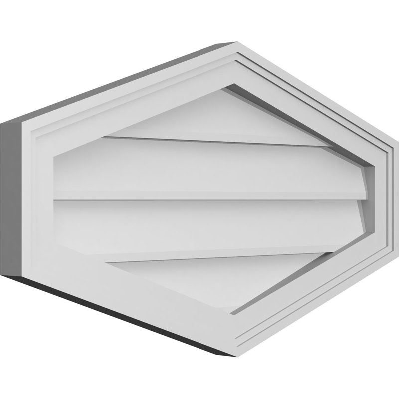 Ventilé vertical à pignon vertical 4/12 po, H 16 po x l 28 po x P 1,5 po