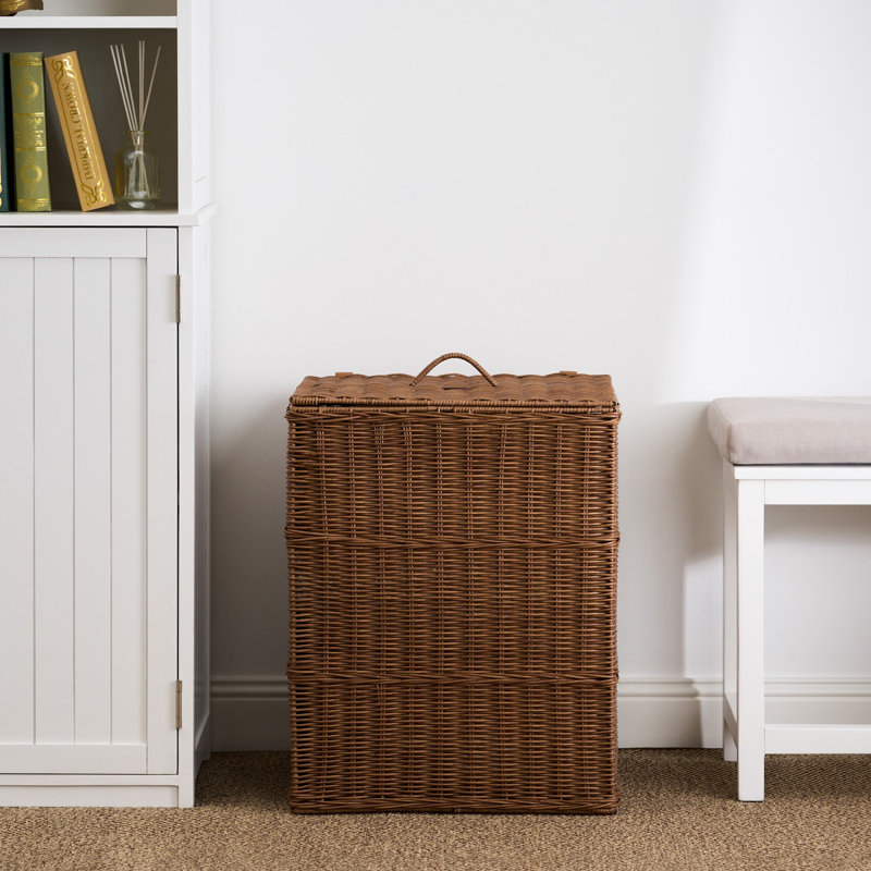Joseph Rectangular Woven Resin Wicker Laundry Hamper - 17.3" x 13.8" x 23.6" - Espresso Brown