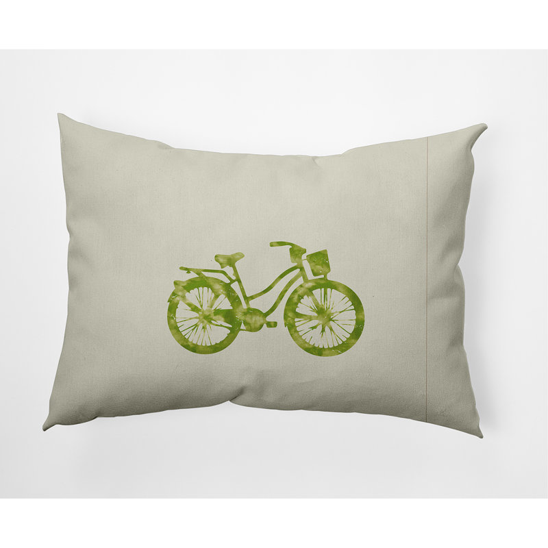 Outdoor Reversible Throw Pillow, Green