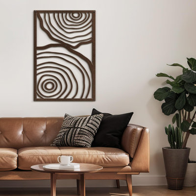 Concentric Circles Modern Abstract Wall Accent Sculpture Hanging Decoration Metal Wall Decor