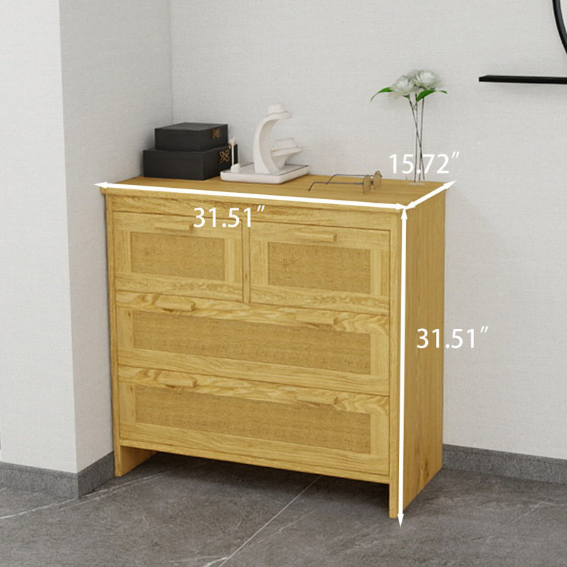 4 Drawer Rattan Cabinet Is Suitable For Bedrooms, Living Rooms And Other Scenes. The Natural Material Is Easy To Assemble, Practical And Beautiful.