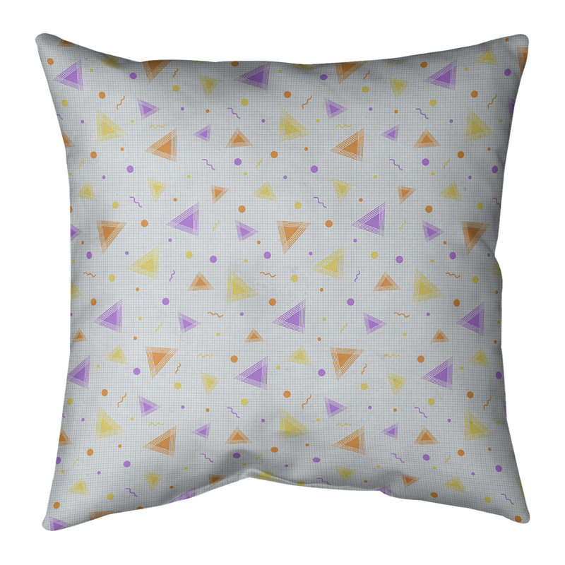 Coussin en coton Katelyn Elizabeth, H 18 po x l 18 po, Pas de bourre, Orange / mauve