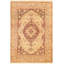 Tapis de bois one-of-kind-noué la 2010 tabriz orange/brun 6 pi 1 po x 8 pi zone de laine 10 po Gavankar