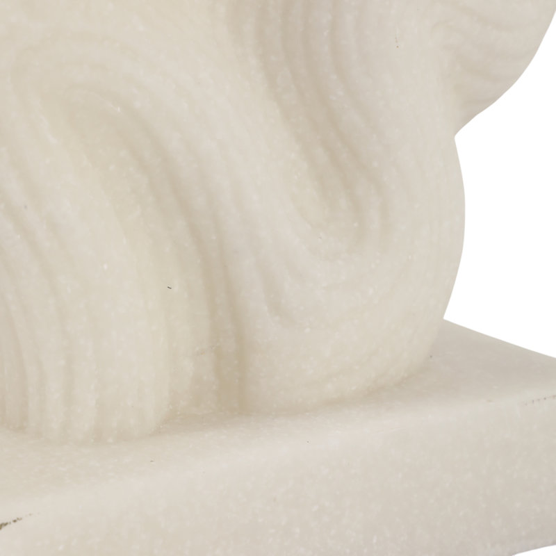 Élégante lampe de table avec base sculpturale ondulée pour la chambre à coucher - Lampe de chevet élégante ou petite lampe de bureau pour le salon - 27 po, blanc