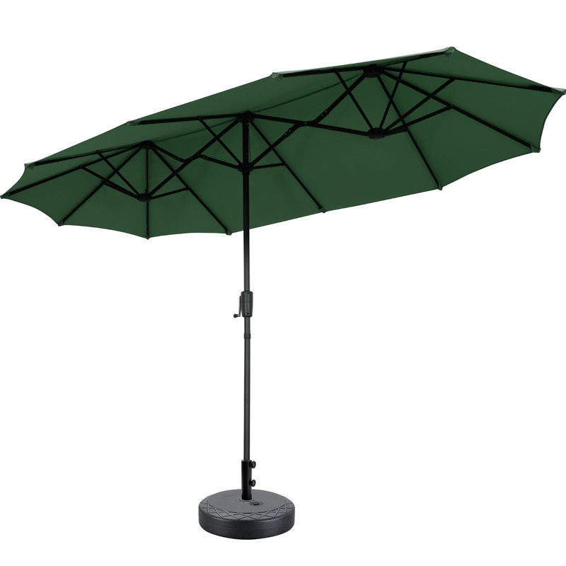 Parasol de patio 13 pi avec base, Vert
