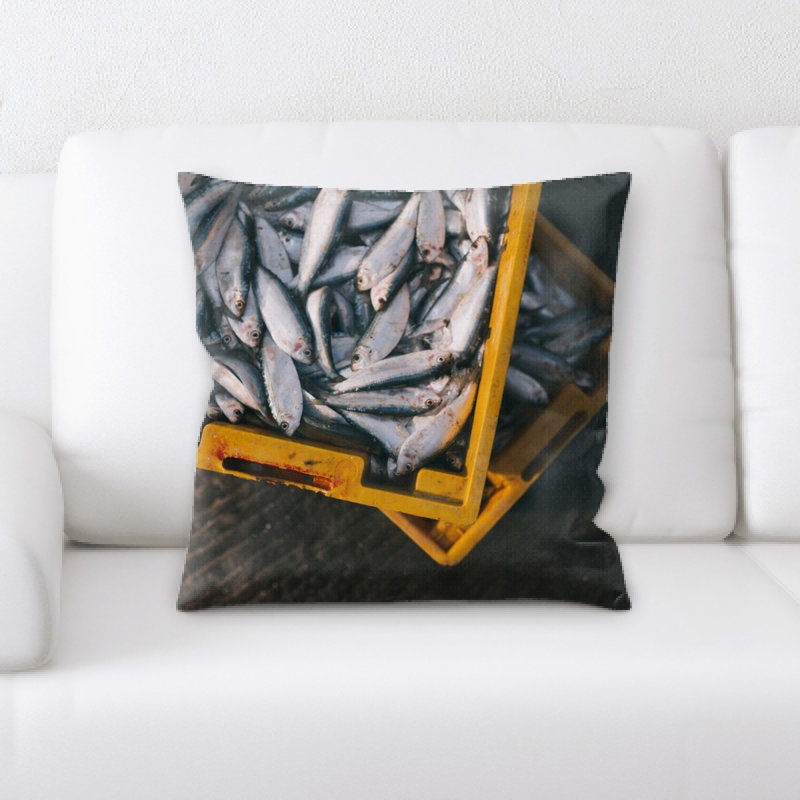 Housse et insert de coussin carré poisson